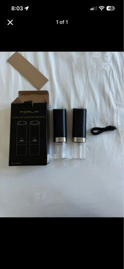 Forlim Salt and Pepper Grinder SET USB Rechargeable Pepper Mill x2 – NEW
