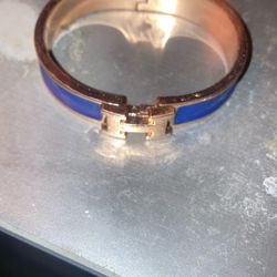 “Hermes” Enamel Bracelet Blue