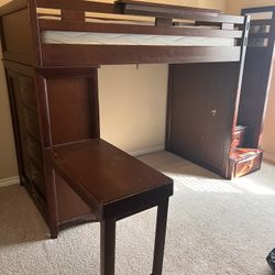 Loft Twin Bed With Storage And Desk