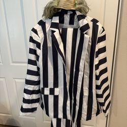 Men's Beetlejuice Beetlejuice Costume - Deluxe Jacket, Oants, + Hairpiece 