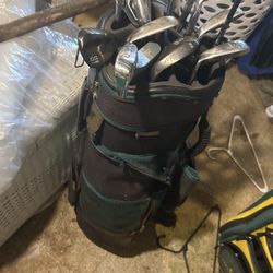 Golf Bag And Some Random Golf Clubs