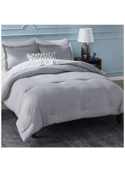 King Comforter Sets, Bed Comforter King Set, Grey Comforter King Set, Cationic Dyeing King Comforter with Pillow Shams(King, 102x90 inches, 3 Pieces)