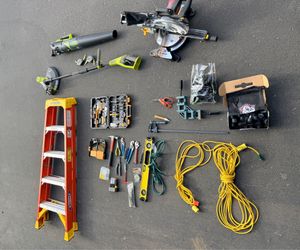 Tools ladder table saw ryobi yard tools