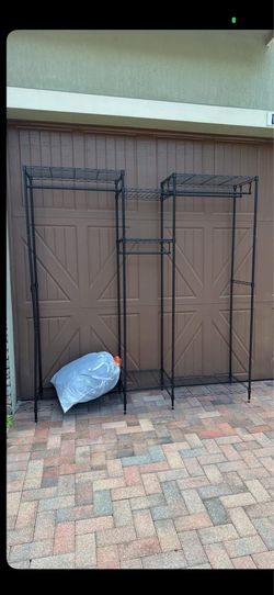 Double double side clothes, rack with cover