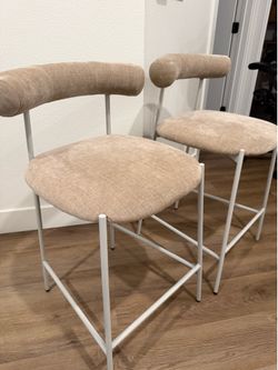 Beige Velvet Bar Stools from Tov Furniture