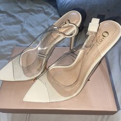Clear/nude Heels