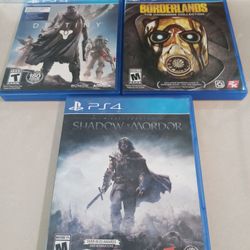 $10 Each Great Condition PS4 Games-Borderlands, Destiny, Shadow Of Mordor