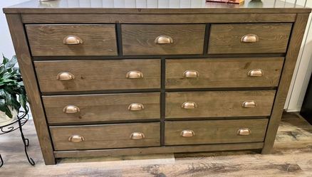 9-Drawer Wood Dresser with Cup Pulls
