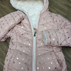 Size 6-6x Reversible Girls Pink Cream Jacket