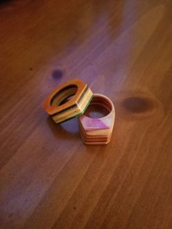Unique Recycled Skateboard Wooden Rings - Handmade