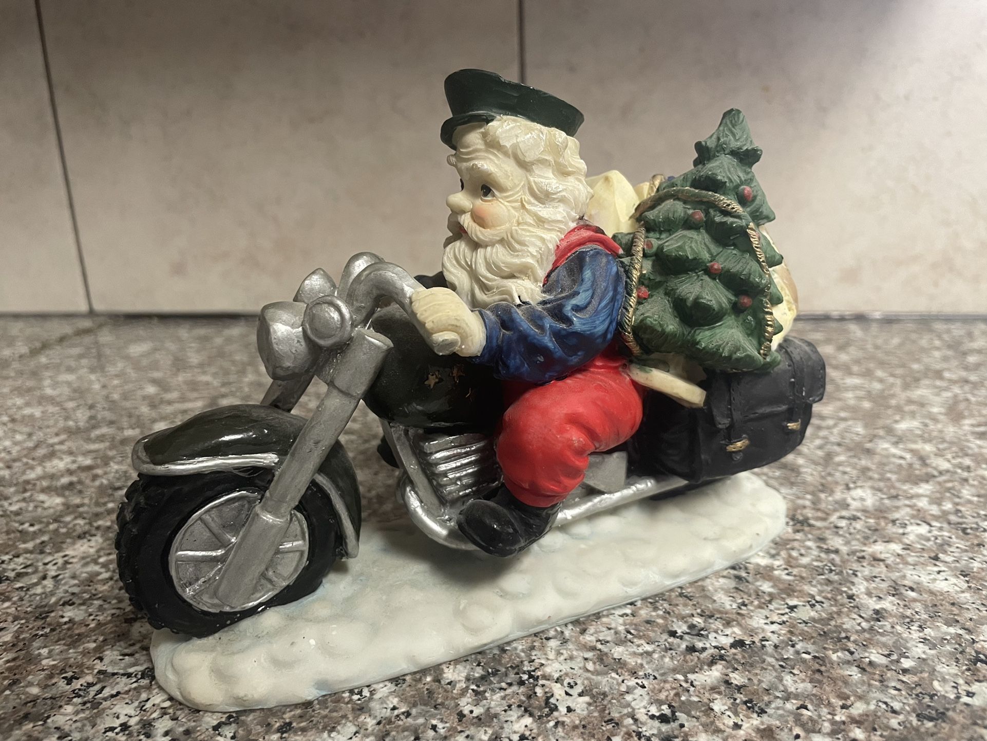 Santa Riding A Motorcycle