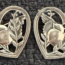 Sterling Silver 1940’s Love/Dove Bird Pins