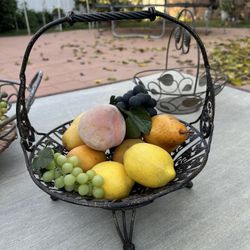 Metal Fruit Basket, New$15