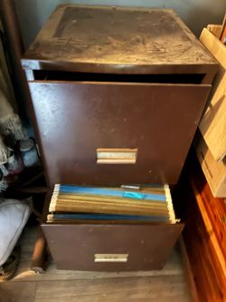 Metal File Box with folders