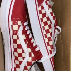 Old Skool Red Checker Vans