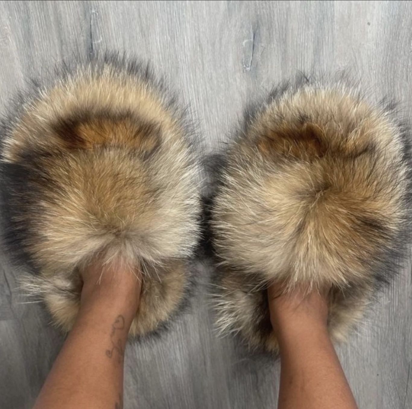 Real Fur Slip Ons Sizes 5 10 Fur On Side And The Outside (message Your Size To Order)