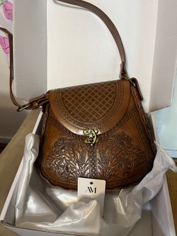 Genuine  Tan Leather Cross  Body