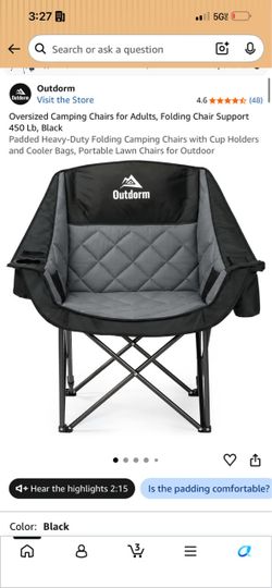 Outdorm Oversized Camping Chair – Heavy Duty 450 lb Capacity