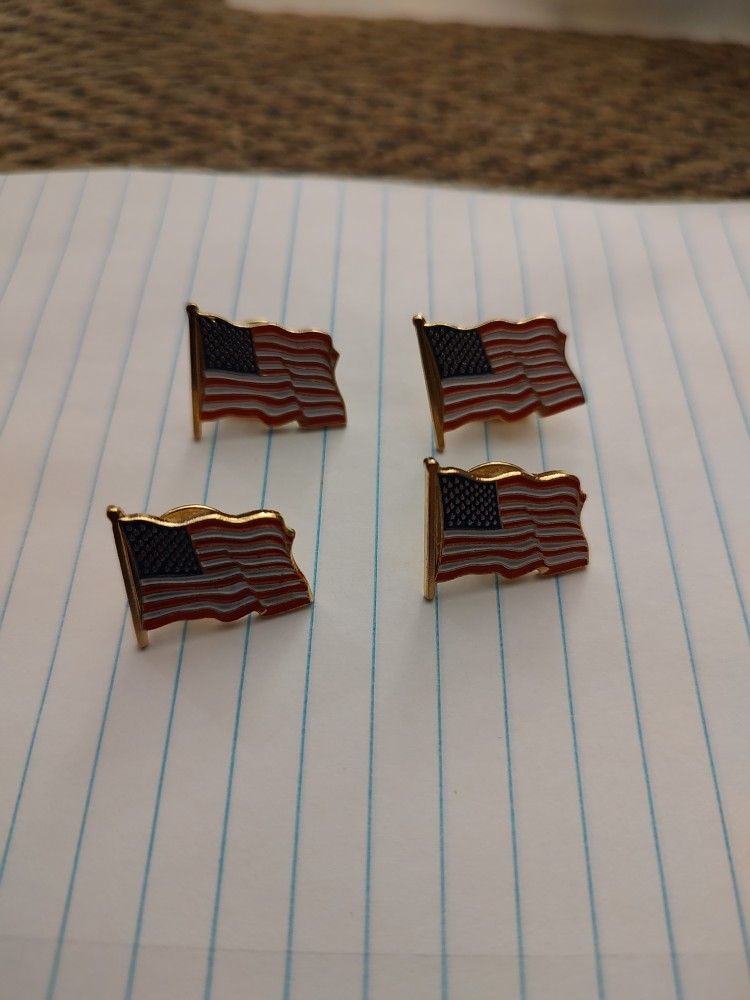 FLAG LAPEL PIN. MADE IN USA. $5 EACH. 3 FOR $12. NEW. PICKUP ONLY.