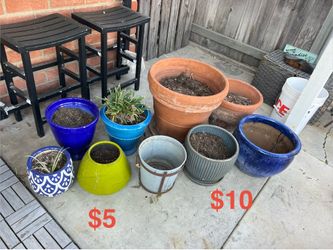 Assorted pots $5 & $10