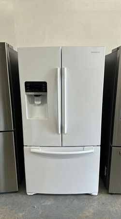 Samsung 3-Door French Door Fridge, White - Good Condition, Ice Maker
