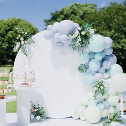White Round Backdrop Cover