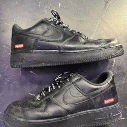 Black Supreme Nike Air Force 1 Shoes