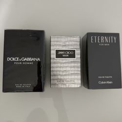 Perfumes $60 Each. Eternity 3.3 oz, Dolce Gabbana 4.2 oz, Jimmy Choo 1 oz