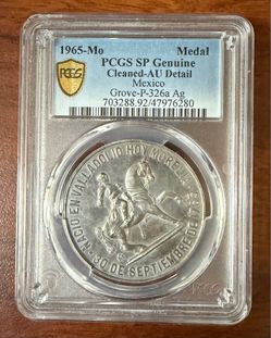 1965 México Silver Medal Bicentennial of the Birth of José Maria Morelos.