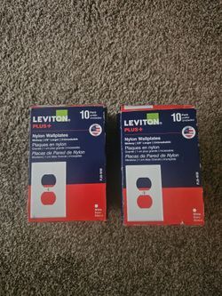 Lot of 2, 10 each, Leviton Plus, Nylon Wallplates White, PJ8,WM