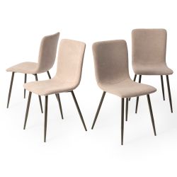 Homy Casa SCARGILL 4PC Beige Oak Leg Dining Chair Entrance Chair