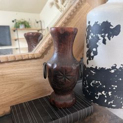 Vintage Spanish Wood Vase