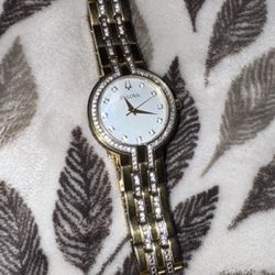 Gold Bulova Watch (Crystal Collection)