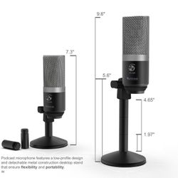 Fifine USB Microphone, PC Microphone for Mac and Windows Computers, Optimized for Recording, Streaming Twitch, Voice Overs, Podcasting for YouTube, Sk