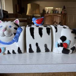 Vintage Coco Dowley Ceramic Cat Canister 