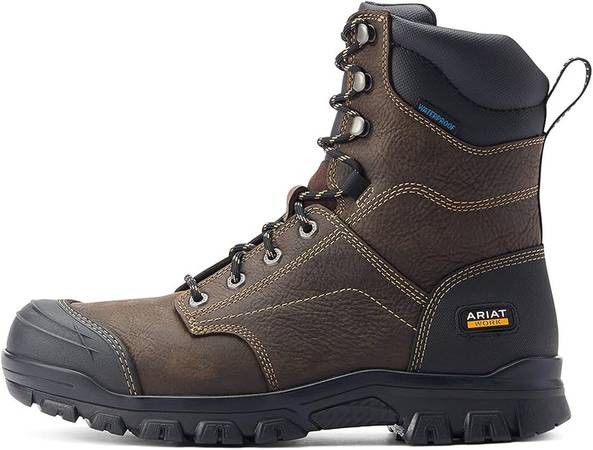 NEW SZ 10.5 ARIAT Men WATERPROOF Work Boots Treadfast 8" Western Soft Toe