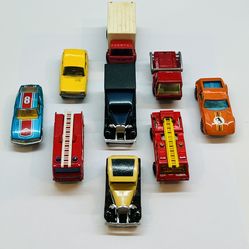Vintage 70’s, 80’s & One 90 Matchbox Cars & Trucks Lot Of 9 Loose