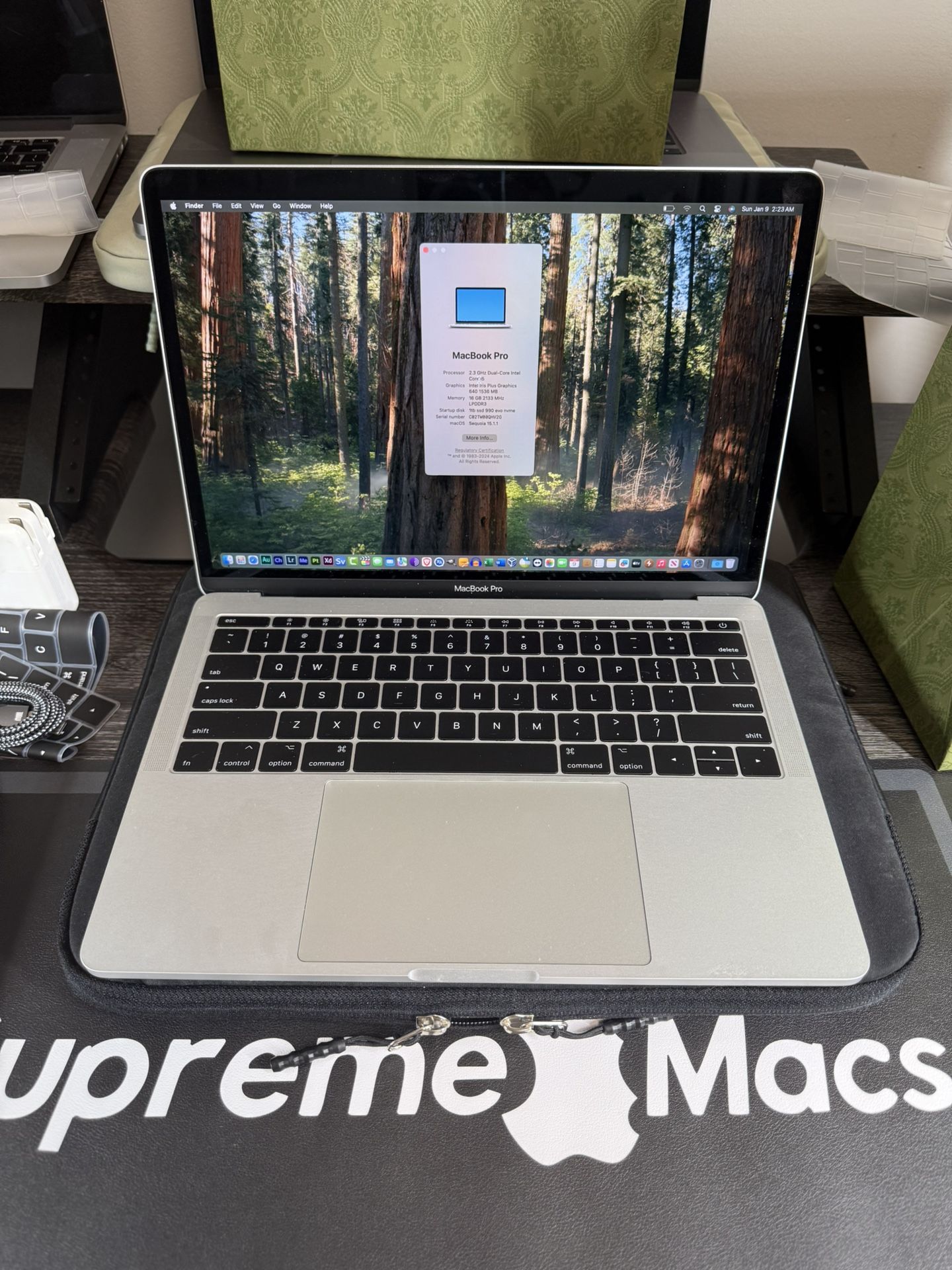 Apple MacBook Pro 2017 13” Silver 16GB /1TB SSD NVME macOS Sequoia 2024