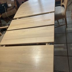 Dinning Table W/ 6 Chairs And 2 -14” Extensions 