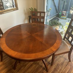 Wood Dining Room Round Table 