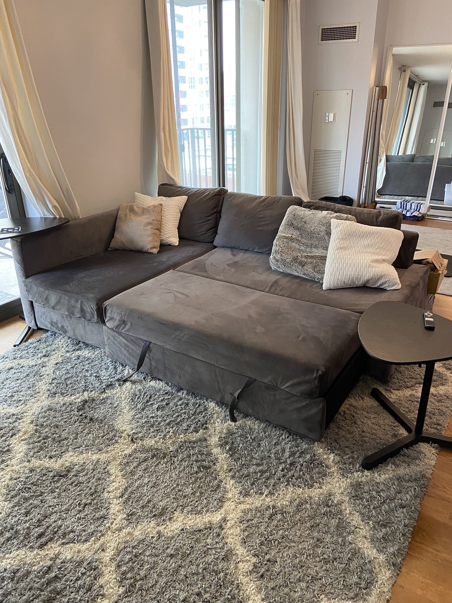 Ikea Friheten Sleeper Sofa And Velvet Cover
