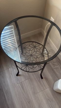 Black metal with Glass top table
