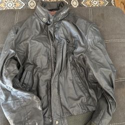 Vintage Leather 80’s European Member’s Only Jacket.  Size 44.
