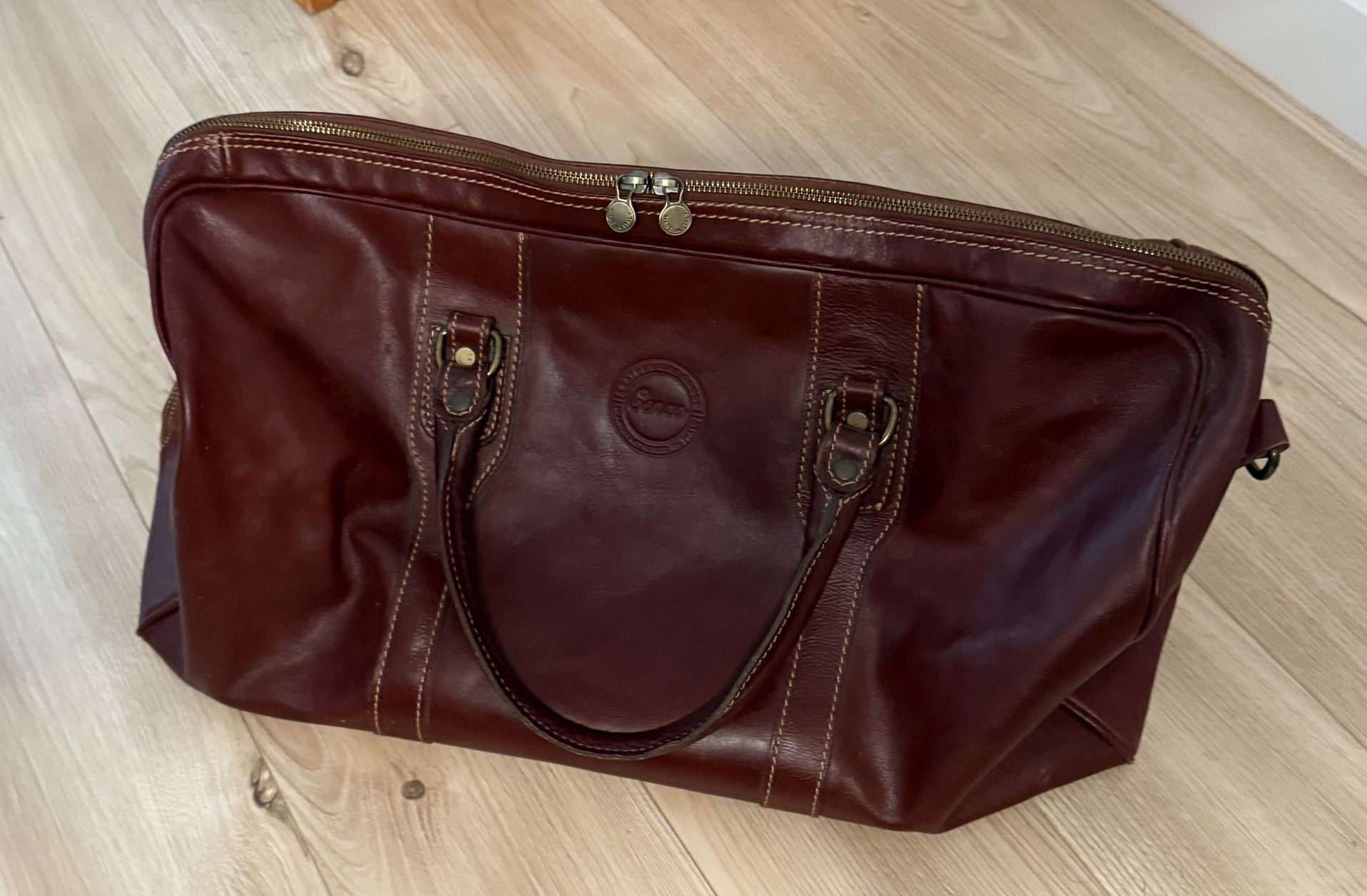 Italian leather duffel bag
