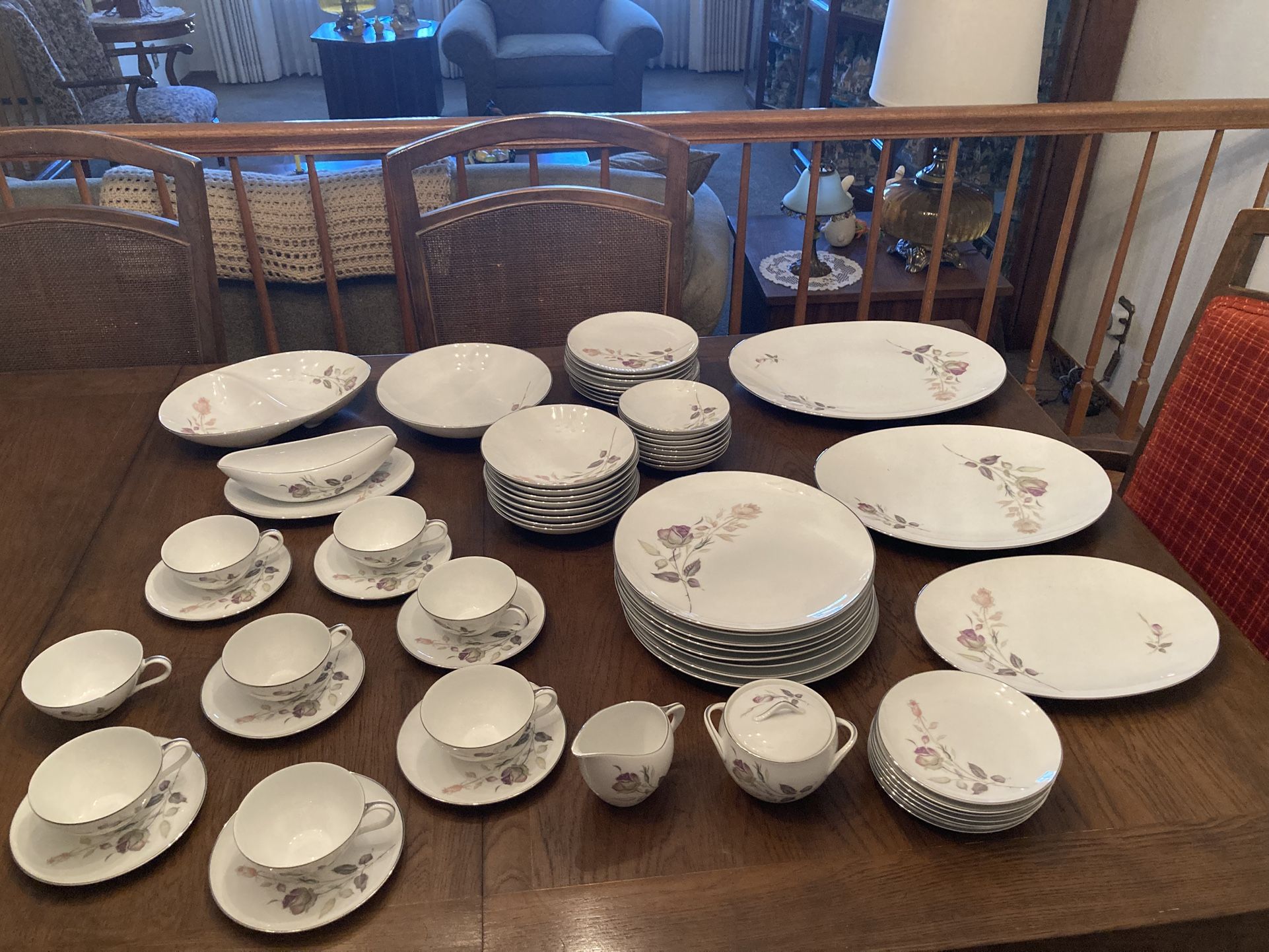 Vintage 1960’s Style House Fine China Lori Pattern 64 Pieces Baby Shower Bridal Shower Tea Party