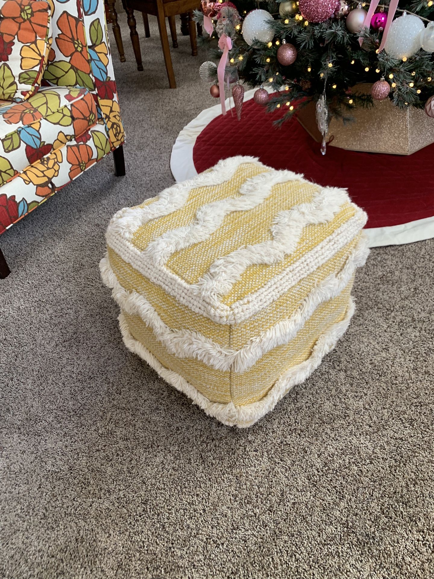 Pottery Barn Cube Ottoman / Footrest - Like New