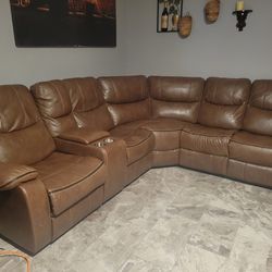 Leather Couch Brown 