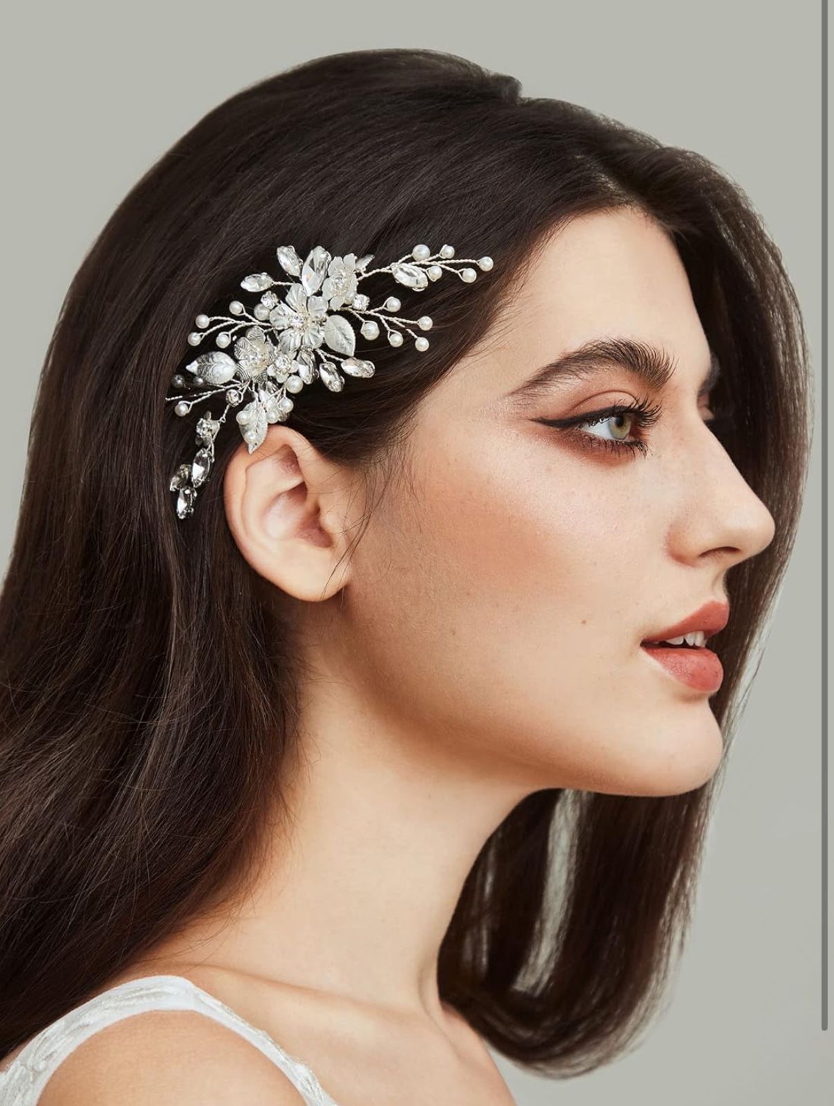 SWEETV Silver Bridal Hair Comb for Wedding Hair