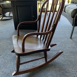 Antique CHILD’S Oak Wood Rocking Chair