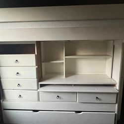 Full Loft Bed With Desk And Twin Trundle 